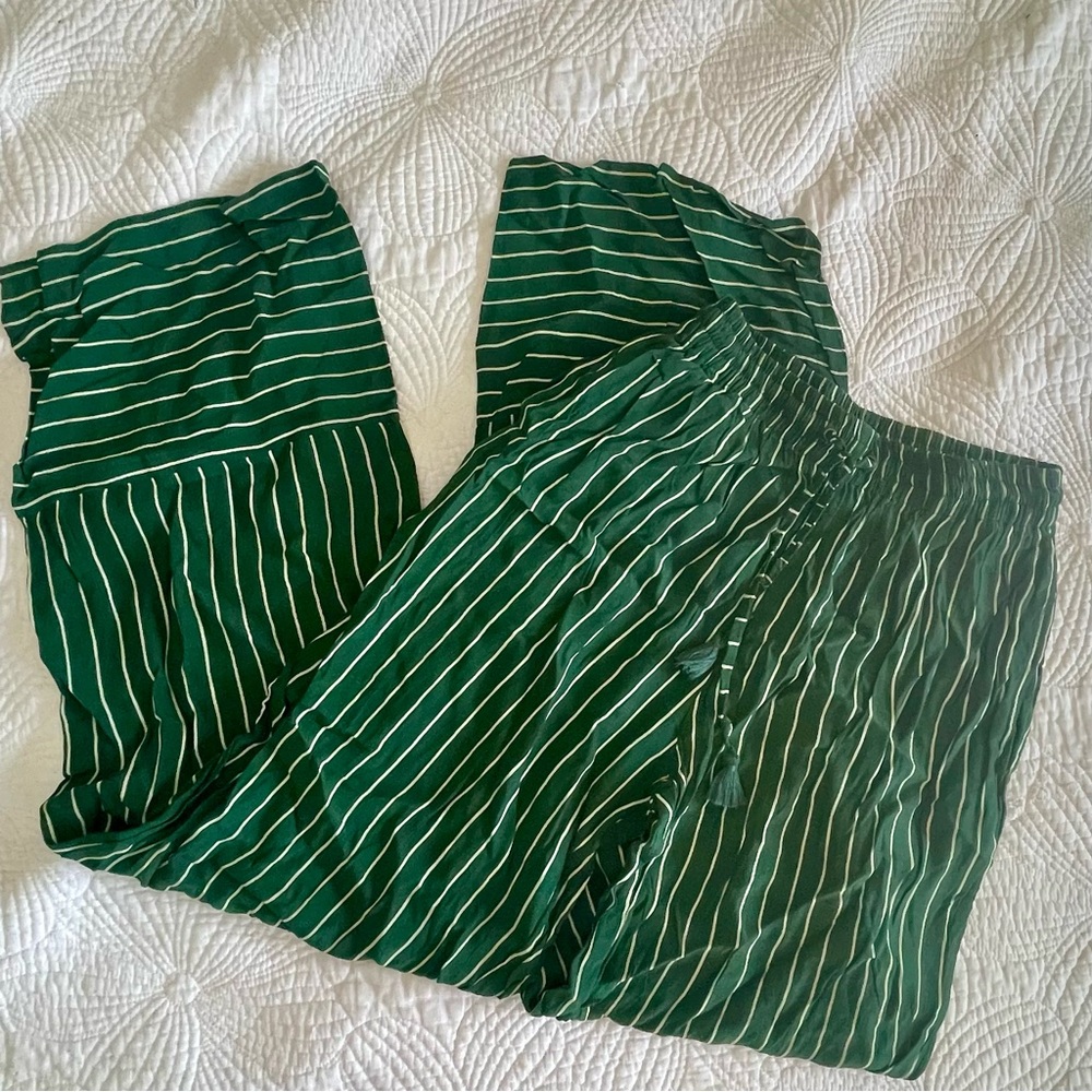 Faithfull the Brand Green and White Striped Set Top and Green Zeus Pants - Picture 7 of 10
